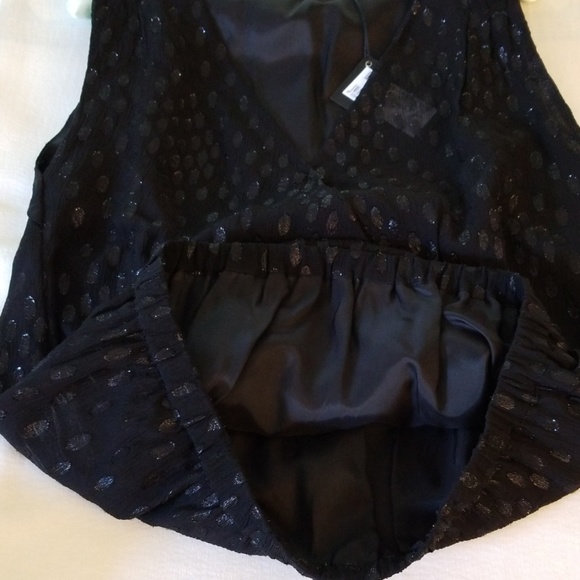 Love Moschino Lurex V-neck Sleeveless Top Black Size 6 - Picture 6 of 8